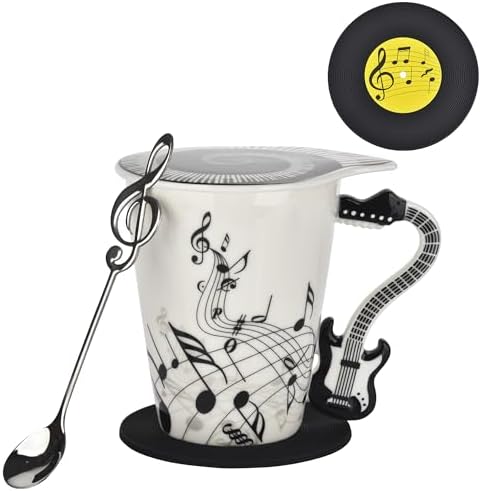 Amazon.com: Guitar Novelty Mug Unique Musical Gift Coffee Cup with Cool ...