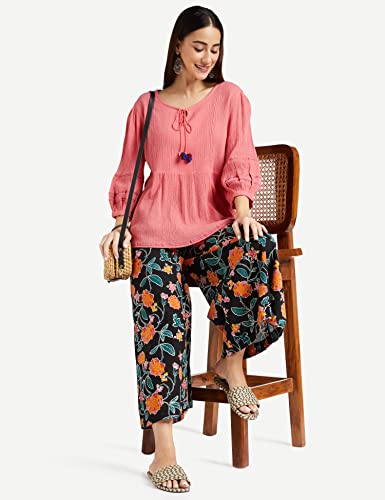 Image of Amazon Brand - Myx Women Loose Mid Rise Palazzo (Available in Plus Sizes)