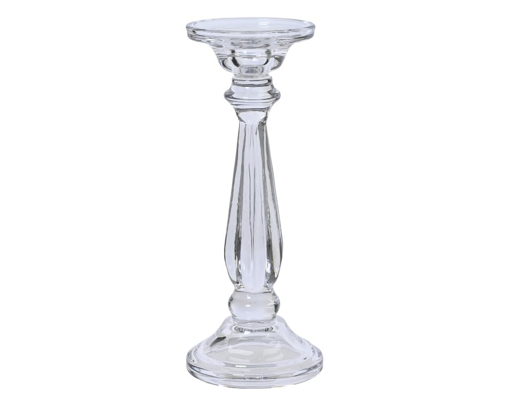 Trans - Pal Clear Trans Pal Glass Taper Candle Holders, Tall Candle Holder For Floating Candles And Pillar Candles, Elegant Table Centrepieces For Dining Rooms Wedding Party Christmas (25Cm) Size 20