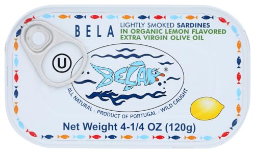 Bela Lightly Smoked Sardine Lemon Flavored Extra Virgin Olive Oil 12x 4.25 Oz