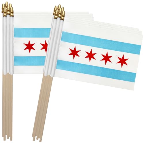 TSMD City of Chicago Stick Flag Small Mini Illinois IL Windy City...