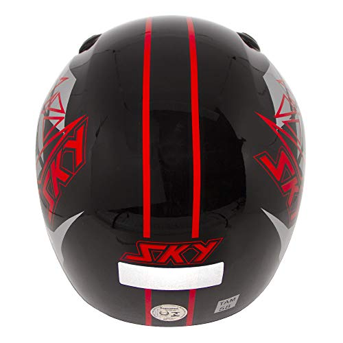 CAPACETE SKY ANTARES PRETO BRILHO, TRANSF VERMELHO 62
