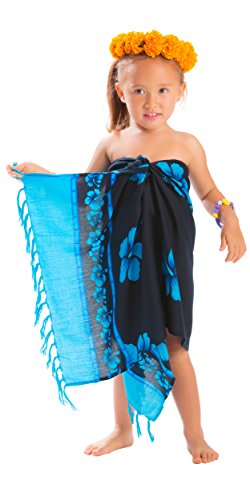 Girls Hibiscus Floral Half Sarong