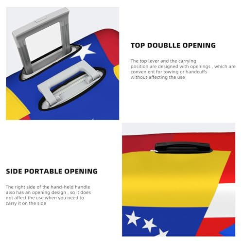 Travel Luggage Cover Half Venezuela Half Puerto Rico Flag Fashion Washable Baggage Suitcase Protector Fit For Luggage X-Large4