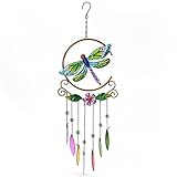 Wind Chimes for Outdoor Garden Patio Decor, Birthday Memorial Gifts for Women Mom Grandma Wife Daughter, 22" Metal Dragonfly Windchimes Hanging Outside Yard Balcony Porch Backyard