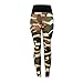 Camouflage Sporthose Damen Lang Eng Yogahosen Trainingshose Tights Shape Stretch Leggings für Workout Gym Sport Yoga Joggen Trainings Fitness Laufen Hosen riou New (L, Armeegrün)