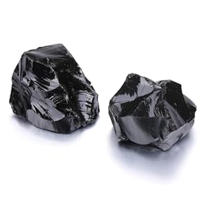 JOVIVI Obsidian,2pc 1.57″-2.17″ Large Raw Black Obsidian Crystals Stones,Natural Healing Crystals Gemstones Rock Rough Stone for Crystal Lovers Reiki Spiritual Gifts