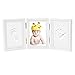 Cadre Empreinte Bébé - Newlemo Bébé Empreinte de La Main Empreinte Cadre Photo Kit pour Garçons Parfait Cadeau de Douche de Bébé (3 Parties, Blanc)