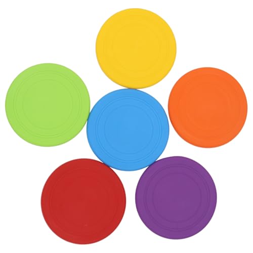 UWIOFF 7\'\' Flying Discs for Kids Dog Outdoor Playing Lawn Game Soft Rubber Colorful 6 Pack