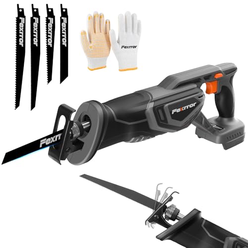 Image of Fexrror 20V Cordless Reciprocating Saw Compatible with Makita 18V Battery, Tool-Free Blade Change, 22mm Stroke Length, 4 Saw Blades for Wood/Metal/PVC Cutting(No Battery Including)