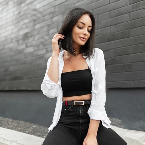 Women's Reversible Genuine Leather Belt Skinny Fashion Waist Belt3