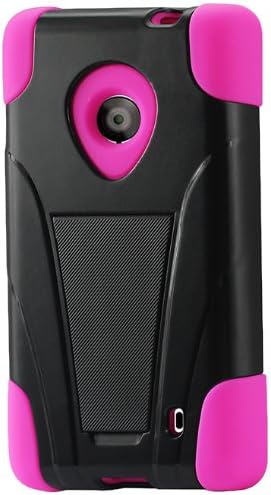 Reiko Silicon Case/Protector Cover for Nokia Lumia 520/521 - Non-Retail Packaging - Hot Pink/Black