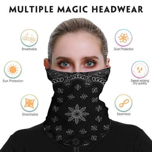Image of Neck Gaiter for Men Women Headwear Bandana Head Wrap Face Scarf Mask Cover Warmer Balaclava-Seamless & Versatile