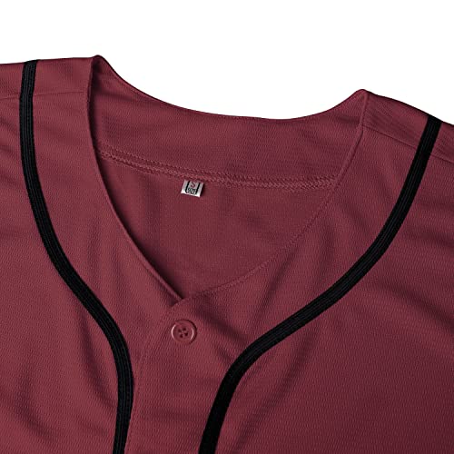 Blank Camiseta de Béisbol con Botones, Hombre, Manga Corta, Tallas S-3XL miniatura 4