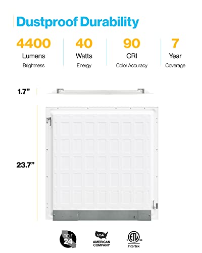 Sunco 10 Pack 2X2 Led Flat Panel Light, Selectable Color Temperature 4000K/5000K/6000K, 40W Dimmable 0-10V, 4400 Lm, Dustproof Back-Lit Drop Ceiling Troffer Replacement Light Fixture Etl #TOP5