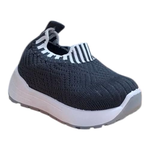 حذاء أطفال رضع مريح، سهل الارتداء، للأولاد والبنات، مناسب للمواليد (رمادي, 18)