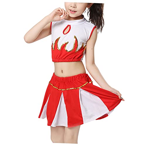 Holibanna 1 Juego uniforme de porristas ballet leotardos disfraces para traje de baile uniforme de animadora de secundaria chicas ropa de baile disfraz de baile ropa de rendimiento rojo