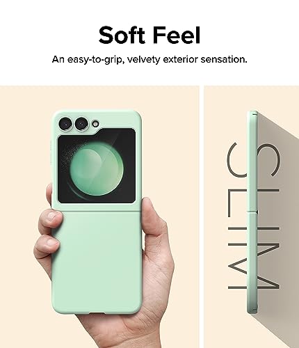 Image of Ringke Slim Compatible with Samsung Galaxy Z Flip 5 Case Back Cover Thin Soft-Feeling Coating Hard PC with Non-Slip Grip Protective Phone Case for Samsung Z Flip 5 5G (2023) - Mint