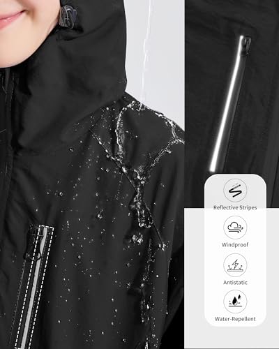 Rain Jacket Girls Reflective Jackets Rolanko Girls Waterproof