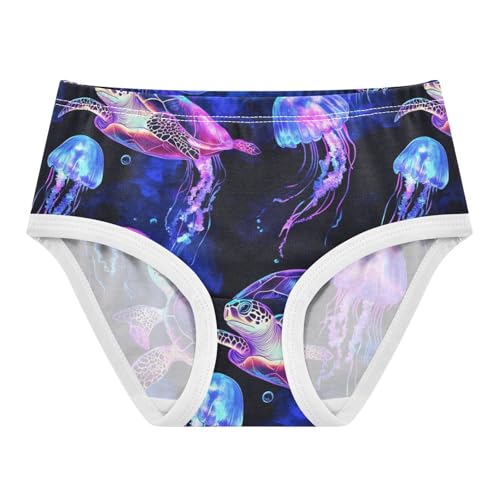 Wusikd Turtle Jellyfish Girls' Underwear Cotton Underwater Girls Briefs Soft Toddler Underwear 2T