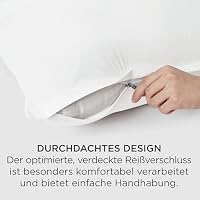 BEDSURE Kissenbezug 80x80 2er Set - 100% Baumwolle Kopfkissenbezug Weiß – Ansicht 4