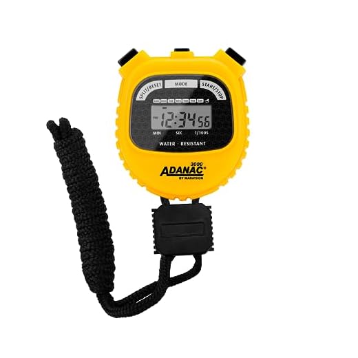 Marathon Adanac 3000 Digital Sports Stopwatch Timer with Extra Large Display and Buttons, Water Resistant- Yellow