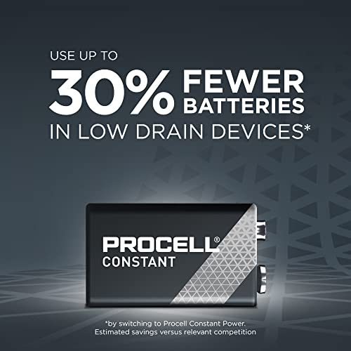 Procell Constant 9V Long-Lasting Alkaline Batteries (72 Pack), 5-Year Shelf Life, Bulk Value Pack For Consistent Moderate Drain Professional Devices #TOP1