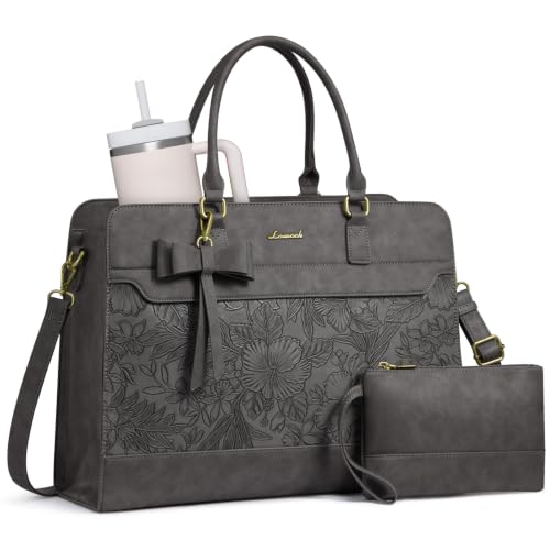 Image of LOVEVOOK Laptop Tote Bag for Women,Leather Work Bag, Waterproof Business Teacher Bag,Large Computer Handbag Purse Briefcase,Office Gifts for Women
