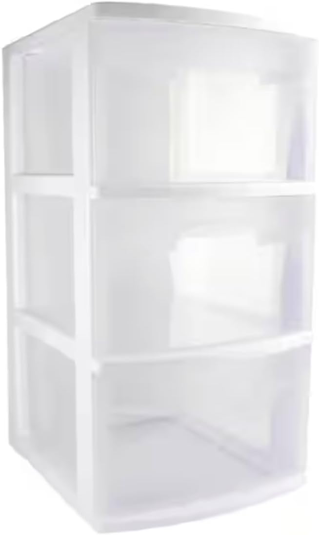 Set of 4 3-Drawer Wheeled Plastic Storage Containers BJ28696