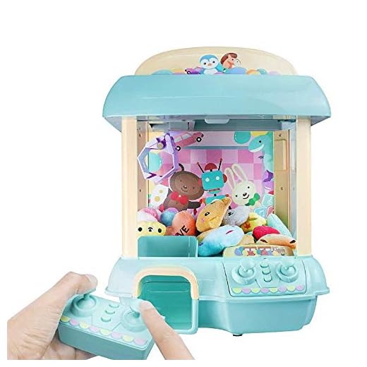 ForBEST Claw Machine Doll Machine with 12 Dolls, Removable Remote Control, USB Cable, Adjustable Sounds and Lights, Best Gift Toy for Kids (Blue)