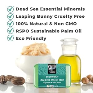 One With Nature Eucalyptus Soap Bar - 7oz Bar 3Pack - Dead Sea Salt Contains Magnesium, Sulfur & 21 Essential Minerals - Ideal for All Skin, Eczema, Psoriasis, Acne, 100% Natural One With Nature Eucalyptus Soap Bar 7oz Bar 3Pack Dead Sea Salt Contains Magnesium Sulfur 21 Essential Minerals Ideal for All Skin Eczema Psoriasis Acne 100 Natural