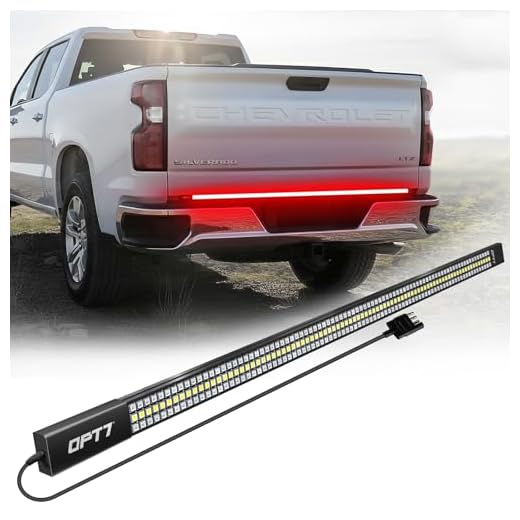 OPT7 60" Redline Triple Row LED Tailgate Light Bar w/Sequential RED Turn Signal - Weatherproof Rigid Aluminum Frame Light Strip for Trucks - No Drill Install - Full Function Reverse Brake Running