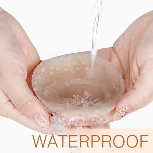 Image of MUQU Nipple Covers Breast - No Show Pasties Reusable Women Sticky Seamless Silicone Breast Covers 2 Pairs Petals