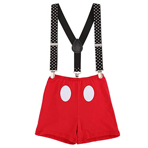 Mouse First Birthday Cake Smash Photo Props Outfit For Baby Boys Romper Suspenders Shorts Bloomers Headband Halloween Mouse Themed Party Supplies Gentleman Suits Black - 1St Birthday 12-18 Months #TOP3