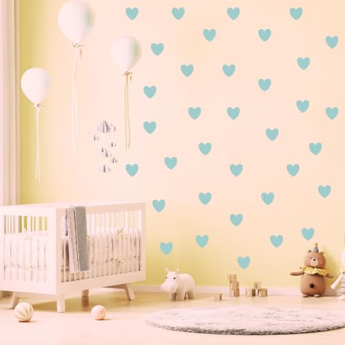 Image of Pastel Color Heart Sticker for Scrapbook or for Wall Decoration, Nursery Decor, Home Decor (Sea Green)