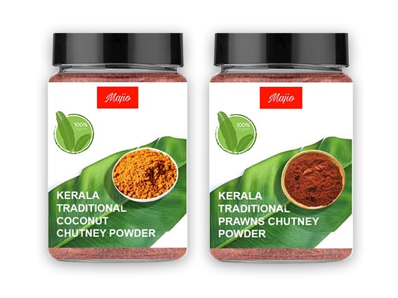 Majio Instant Kerala Fresh Coconut Chutney Powder /Chammanthi Podi - 100g + Dry Prawns Chutney Powder/ Chemmeen Podi - 100g ( Combo Pack ) (B0CBZ1GFXY) Amazon Price History, Amazon Price Tracker