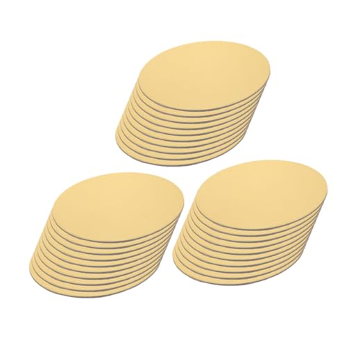 PRETYZOOM Pack Round Cake Boards Paper Cake Drums Gold Card Thick Mousse Pads Non-stick