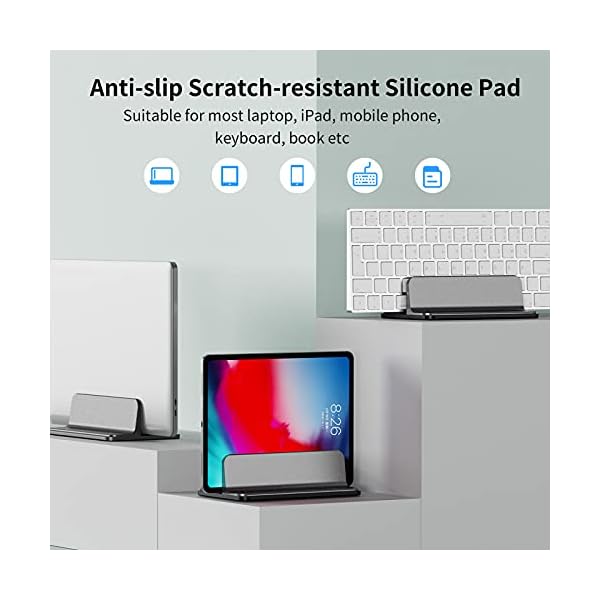 Kallrra Laptop Ständer Vertikal Aluminium, Laptophalter Verstellbar 17 Zoll, MacBook Stand Space Grey, Notebook… – Bild 7