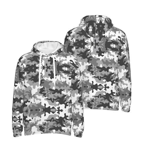 Sweat à capuche imprimé camouflage numérique au design graphique moderne - 6