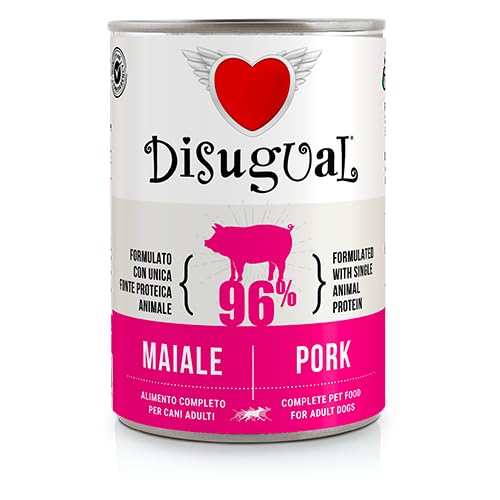 Disugual Cibo Umido per Cani Adulti Monoproteico 96%, 13 Pezzi Misti, Salmone, Tacchino, Manzo, Storione, Anatra, Oca, Pesce Bianco, Agnello, Maiale, Cinghiale, Coniglio, Pollo, Bufalo