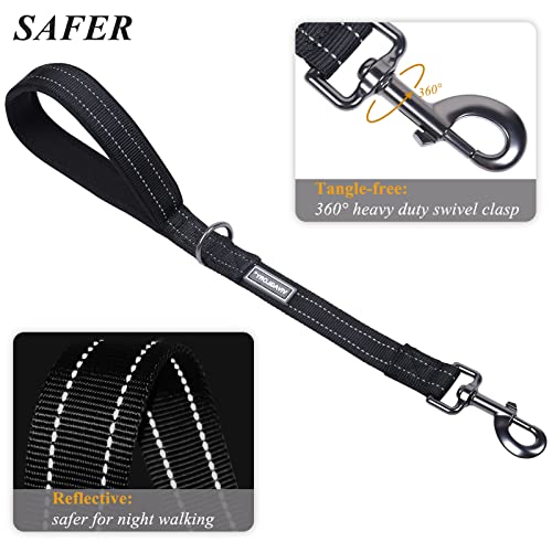 VIVAGLORY Short Dog Lead Closelyt Dog Lead, Leash with Soft Padded Handle for Training & Walking, Padded Neoprene & Heavy Duty, 46cm, Black - Image 4