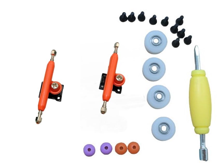 Miniatura 2 de Camiones de diapasón Pro de 1.339 in, ruedas profesionales para diapasón, buje extra de 0.295 x 0.177 in para reemplazar (naranja)