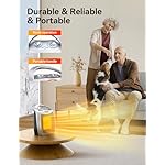 GiveBest Portable Electric Space Heater with Thermostat, 1500W/750W Safe and Quiet Ceramic Heater Fan, Heat Up 200 Square Feet for Office Room Desk Indoor Use, Silver - Image 3