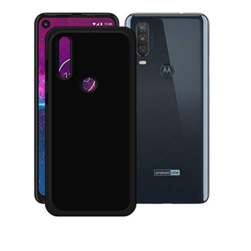 DQG Funda para Motorola One Action, Negro Flexible Carcasa Shell Ultra Slim Suave TPU Silicona Cover Gel Tapa Caso Case para Motorola One Action (6.3')