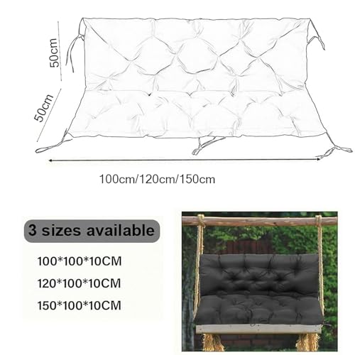 Banco impermeable de 2 plazas caqui 100x100cm para columpio de patio 3