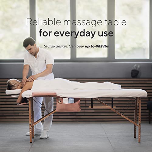 Luxton Home Women’s Premium Memory Foam Massage Table With Custom Breast Holes And Custom Sheets - Rolling Carrying Travel Case - Easy Set Up - Foldable & Portable #TOP6