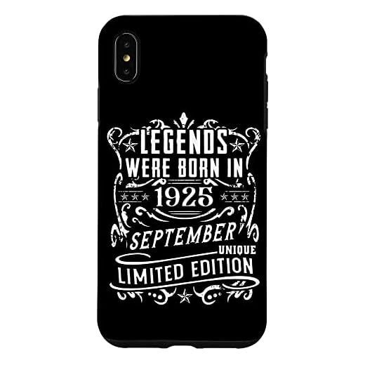 Carcasa para iPhone XS Max Cumpleaños Septiembre 1925 Edición Limitada Regalo Vintage