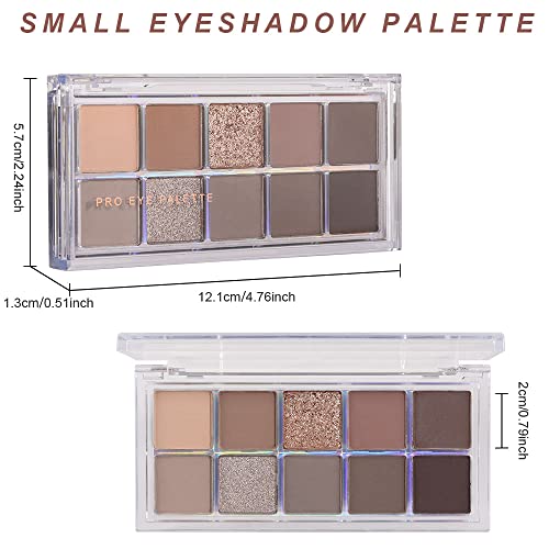 Karnar Dark Brown Gray Glitter Shimmer Eye Eyeshadow Makeup Palette Pallet, 10 Colors Cool Toned Matte Glitter Eyeshadow Palette Makeup For Eye Shadow Palette Plattet(06) #TOP3