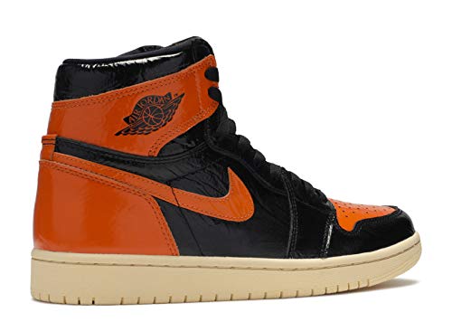 Nike Mens Air Jordan 1 Retro High OG Shattered Backboard 3.0" Black/Starfish Leather Size 9