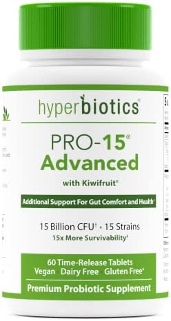 Hyperbiotics Pro 15 Advanced Probiotic Supplement | Time Release Tablets | Probiotics for Women, Men, Adults | Digestive & Immune Support | Vegan, Dairy & Gluten Free | 60 Count
